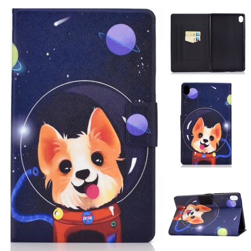 

For Huawei MediaPad M6 8.4 Colored Drawing Electric Pressed Horizontal Flip Leather Case, with Holder & Card Slots(Dog)