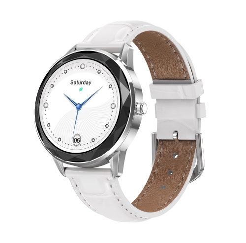 

HDT7 1.09 inch Round Color Screen IP67 Waterproof Smart Watch, Support Menstrual Cycle Reminder / Sleep Monitoring / Heart Rate Monitoring, Style:Leather Strap(Silver)