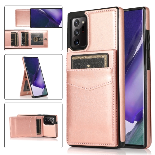 

For Samsung Galaxy Note20 Ultra Solid Color PC + TPU Protective Case with Holder & Card Slots(Rose Gold)