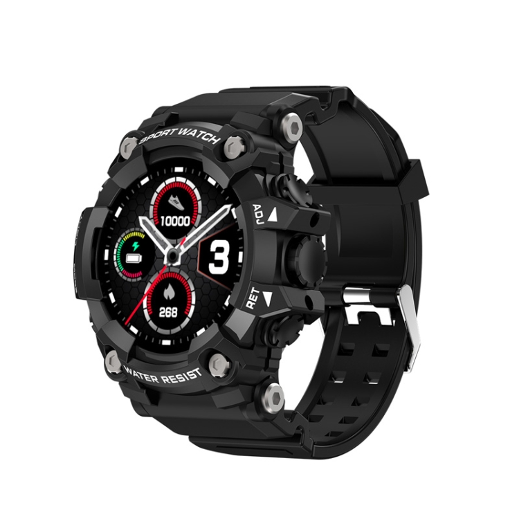 

T6 1.28 inch IPS Screen IP67 Waterproof Shockproof Dust-proof Smart Watch, Support Blood Oxygen Monitoring / Sleep Monitoring / Heart Rate Monitoring(Black)