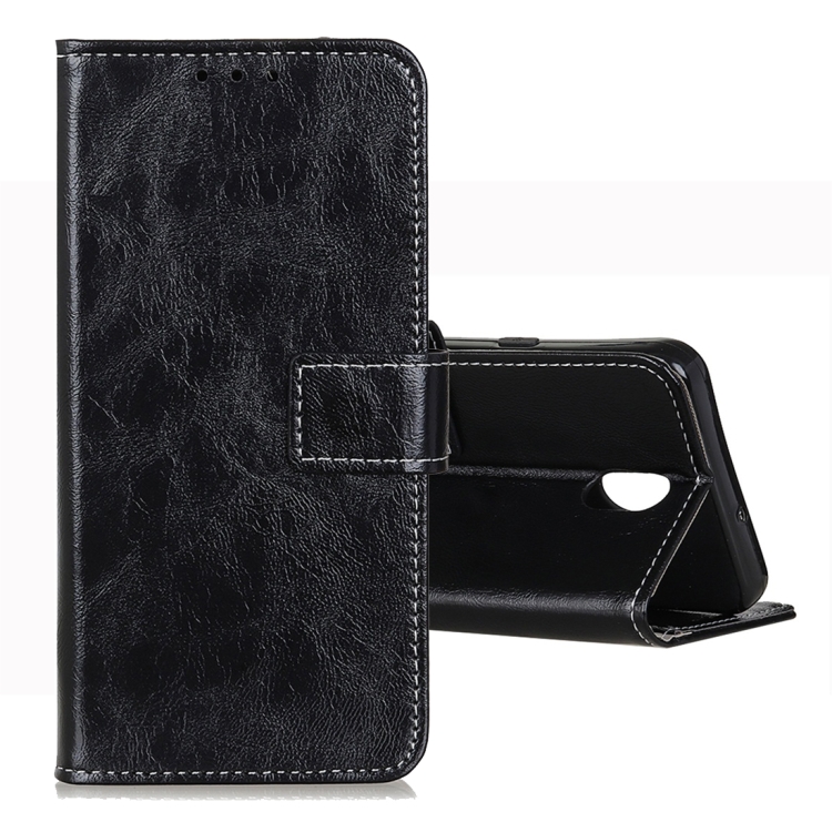 

For LG K30 2019 Retro Crazy Horse Texture Horizontal Flip Leather Case with Holder & Card Slots & Wallet & Photo Frame(Black)