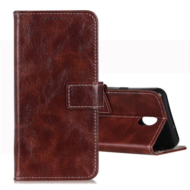 

For LG K30 2019 Retro Crazy Horse Texture Horizontal Flip Leather Case with Holder & Card Slots & Wallet & Photo Frame(Brown)