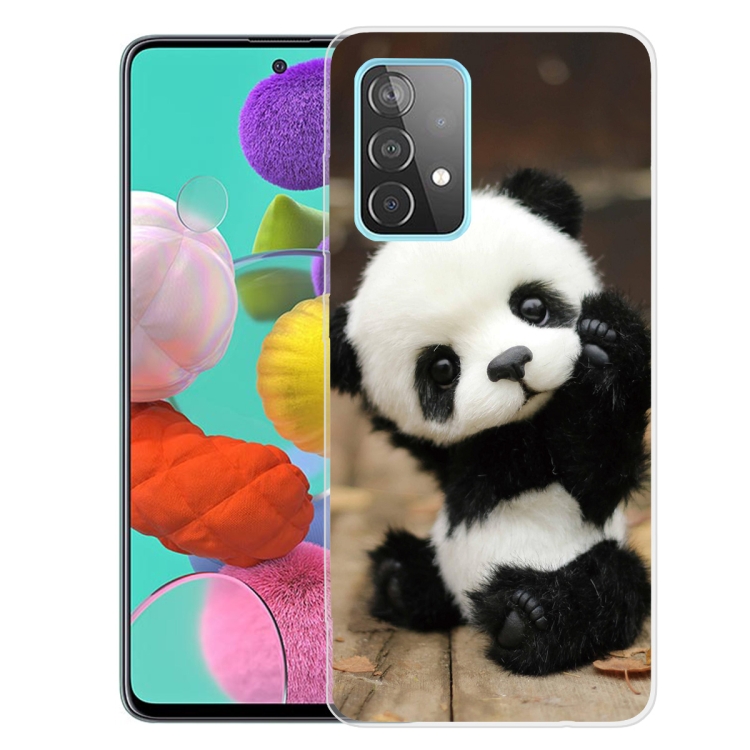 

For Samsung Galaxy A32 5G Shockproof Painted Transparent TPU Protective Case(Say Hello Panda)