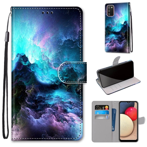 

For Samsung Galaxy A02s / M02s Coloured Drawing Cross Texture Horizontal Flip PU Leather Case with Holder & Card Slots & Wallet & Lanyard(Colorful Clouds)