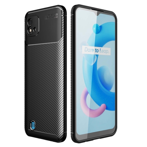 

For OPPO Realme C20 Carbon Fiber Texture Shockproof TPU Case(Black)