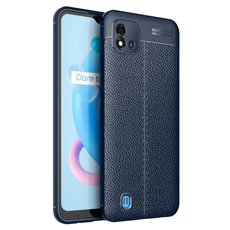 

For OPPO Realme C20 Litchi Texture TPU Shockproof Case(Blue)