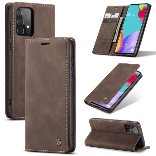 

For Samsung Galaxy A52 5G / 4G CaseMe 013 Multifunctional Horizontal Flip Leather Case with Holder & Card Slot & Wallet(Coffee)