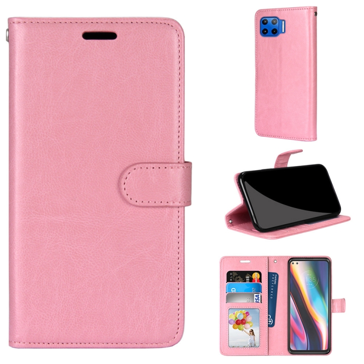 

For Motorola Mote G 5G Plus Pure Color Horizontal Flip PU Leather Case with Holder & Card Slots & Wallet & Photo Frame(Pink)