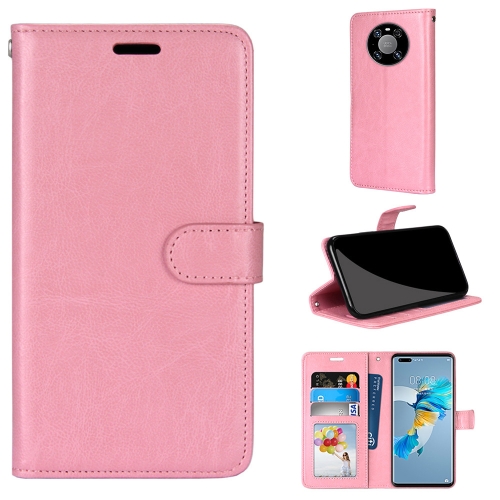 

For Huawei Mate 40 Pro Pure Color Horizontal Flip PU Leather Case with Holder & Card Slots & Wallet & Photo Frame(Pink)