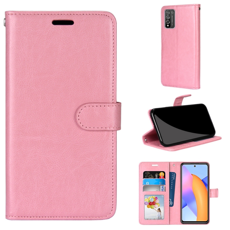 

For Huawei Honor 10X Lite Pure Color Horizontal Flip PU Leather Case with Holder & Card Slots & Wallet & Photo Frame(Pink)
