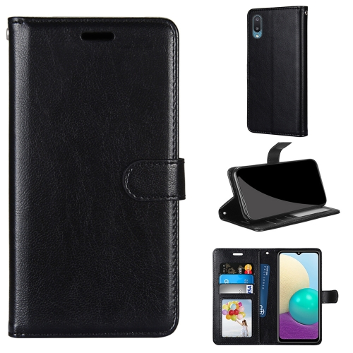 

For Samsung Galaxy A02 / M02 Pure Color Horizontal Flip PU Leather Case with Holder & Card Slots & Wallet & Photo Frame(Black)