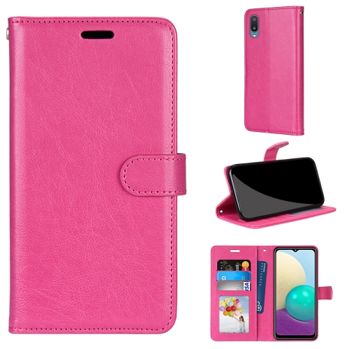 

For Samsung Galaxy A02 / M02 Pure Color Horizontal Flip PU Leather Case with Holder & Card Slots & Wallet & Photo Frame(Rose Red)