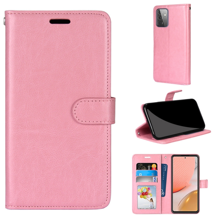 

For Samsung Galaxy A72 5G Pure Color Horizontal Flip PU Leather Case with Holder & Card Slots & Wallet & Photo Frame(Pink)