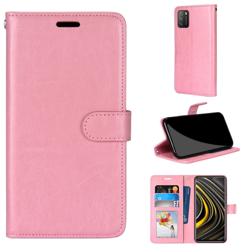 

For Xiaomi Poco M3 Pure Color Horizontal Flip PU Leather Case with Holder & Card Slots & Wallet & Photo Frame(Pink)