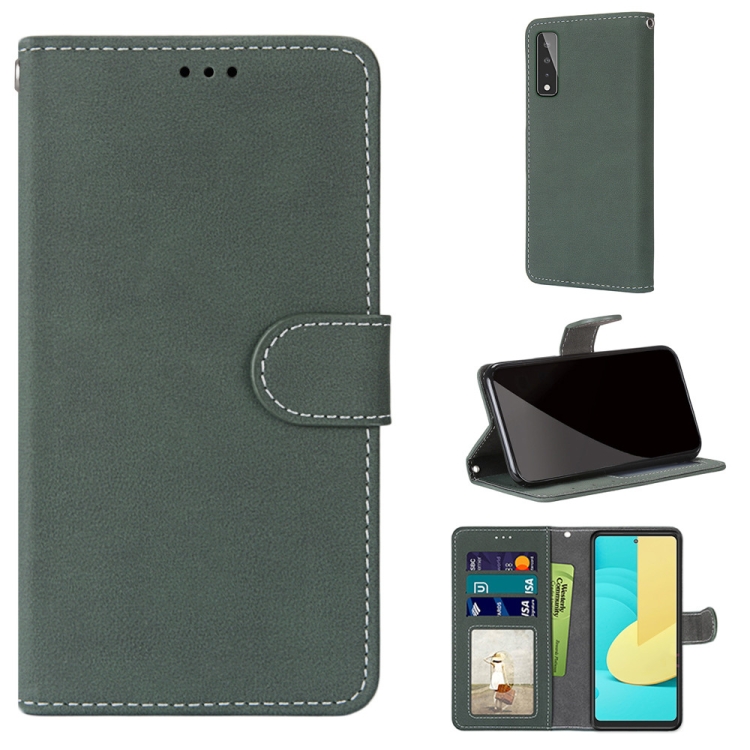 

For LG Stylo 7 5G Retro Frosted Horizontal Flip PU Leather Case with Holder & Card Slots & Wallet & Photo Frame(Green)
