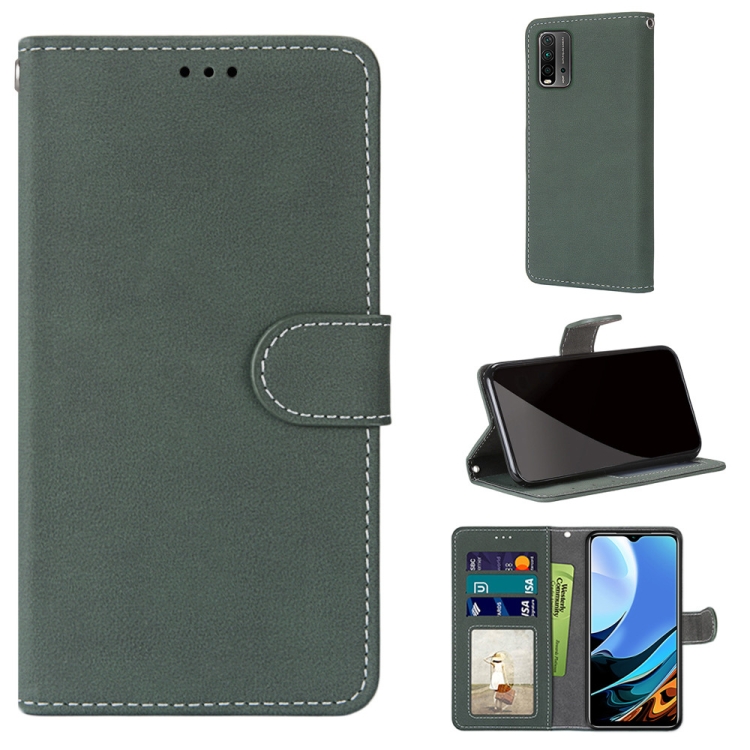 

For Xiaomi Redmi 9 Power / Note 9 4G Retro Frosted Horizontal Flip PU Leather Case with Holder & Card Slots & Wallet & Photo Frame(Green)