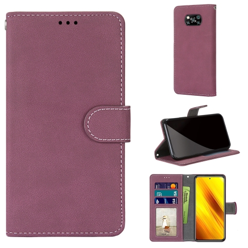

For Xiaomi Poco X3 NFC Retro Frosted Horizontal Flip PU Leather Case with Holder & Card Slots & Wallet & Photo Frame(Rose Red)