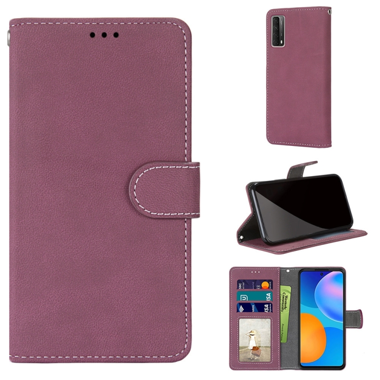 

For Huawei P Smart 2021 / Y7a Retro Frosted Horizontal Flip PU Leather Case with Holder & Card Slots & Wallet & Photo Frame(Rose Red)