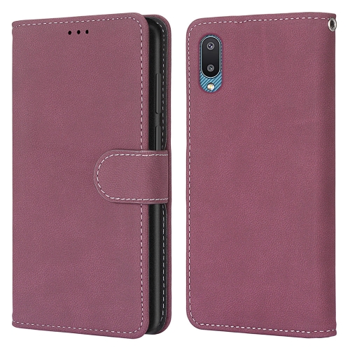 

For Samsung Galaxy A02 / M02 Retro Frosted Horizontal Flip PU Leather Case with Holder & Card Slots & Wallet & Photo Frame(Rose Red)
