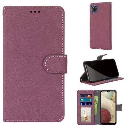 

For Samsung Galaxy A12 / M12 Retro Frosted Horizontal Flip PU Leather Case with Holder & Card Slots & Wallet & Photo Frame(Rose Red)