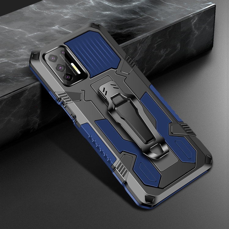 

For Motorola Moto G Stylus (2021) Machine Armor Warrior Shockproof PC + TPU Protective Case(Blue)