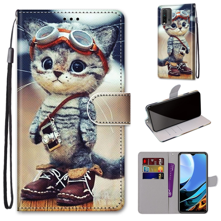 

For Xiaomi Redmi 9 Power / Note 9 4G Coloured Drawing Cross Texture Horizontal Flip PU Leather Case with Holder & Card Slots & Wallet & Lanyard(Leather Shoes Cat)