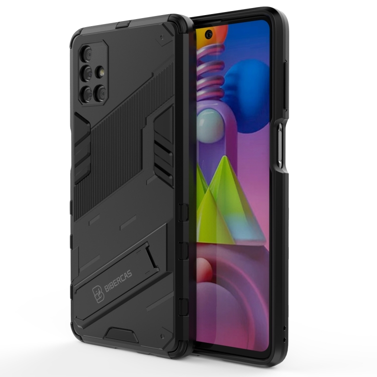

For Samsung Galaxy M51 Punk Armor 2 in 1 PC + TPU Shockproof Case with Invisible Holder(Black)