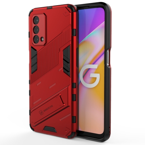 

For OPPO A93 5G Punk Armor 2 in 1 PC + TPU Shockproof Case with Invisible Holder(Red)