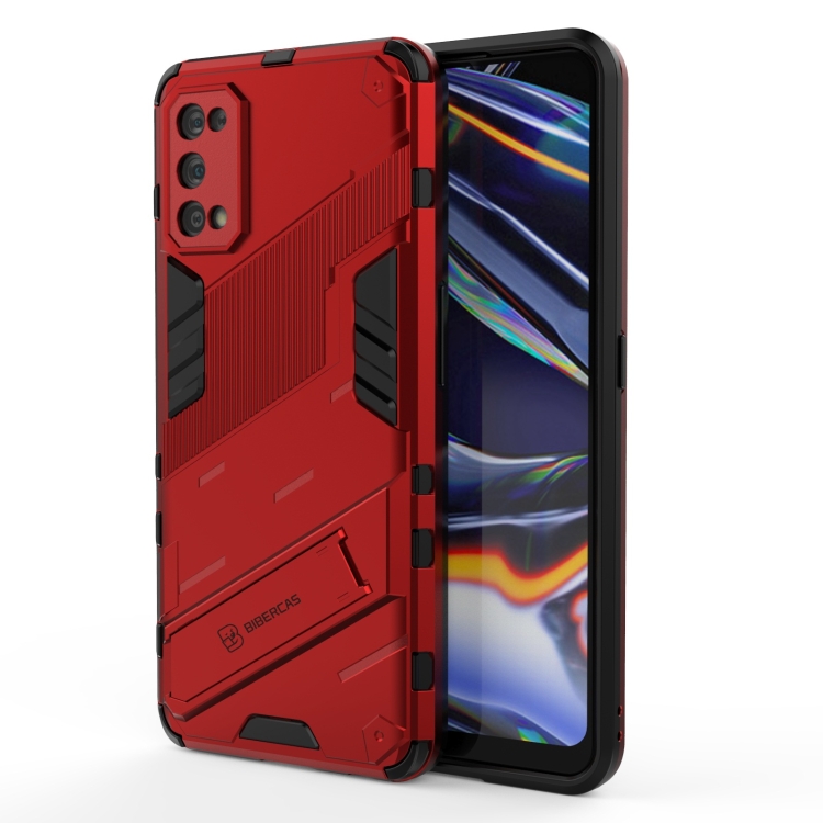 

For OPPO Realme 7 Pro Punk Armor 2 in 1 PC + TPU Shockproof Case with Invisible Holder(Red)