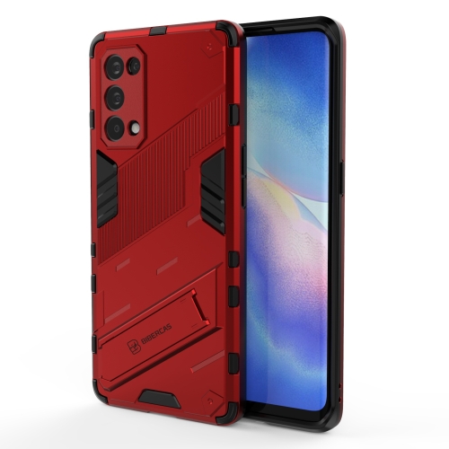 

For OPPO Reno5 Pro Punk Armor 2 in 1 PC + TPU Shockproof Case with Invisible Holder(Red)