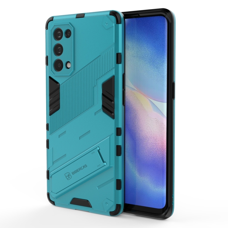 

For OPPO Reno5 Pro Punk Armor 2 in 1 PC + TPU Shockproof Case with Invisible Holder(Blue)