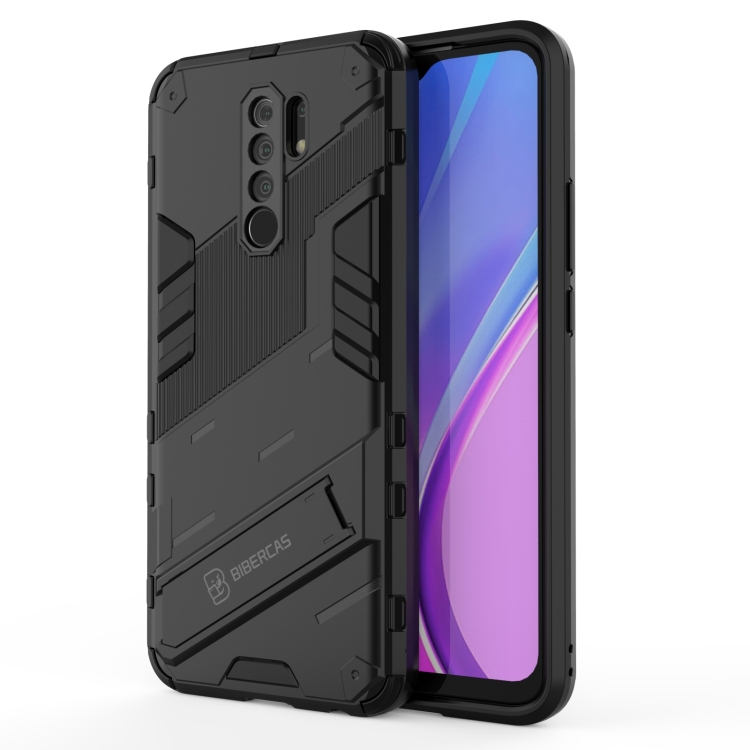 

For Xiaomi Redmi 9 Punk Armor 2 in 1 PC + TPU Shockproof Case with Invisible Holder(Black)