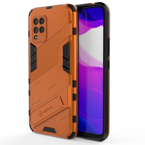 

For Xiaomi Mi 10 Lite 5G Punk Armor 2 in 1 PC + TPU Shockproof Case with Invisible Holder(Orange)