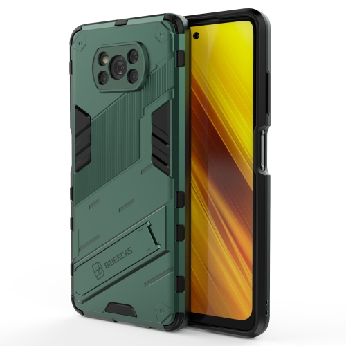 

For Xiaomi Poco X3 Punk Armor 2 in 1 PC + TPU Shockproof Case with Invisible Holder(Green)