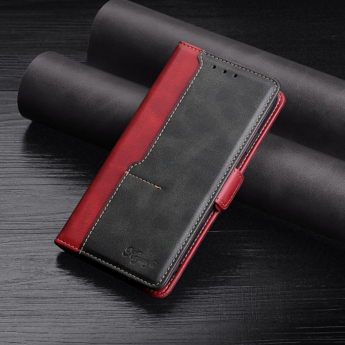 

For Xiaomi Redmi Note 9 4G Retro Texture Contrast Color Side Buckle Horizontal Flip Leather Case with Holder & Card Slots & Wallet(Red)