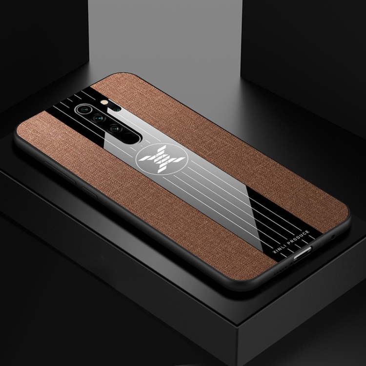 

For Xiaomi Redmi Note 8 Pro XINLI Stitching Cloth Texture Shockproof TPU Protective Case(Brown)