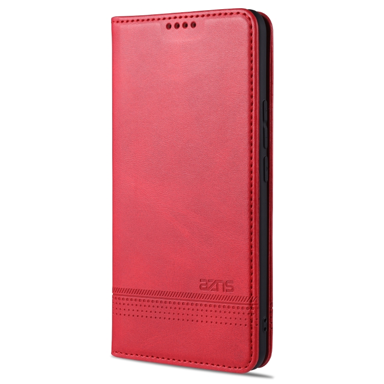 

For vivo X60 5G AZNS Magnetic Calf Texture Horizontal Flip Leather Case with Card Slots & Holder & Wallet(Red)