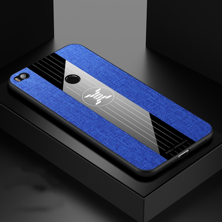 

For Xiaomi Mi Max 2 XINLI Stitching Cloth Texture Shockproof TPU Protective Case(Blue)