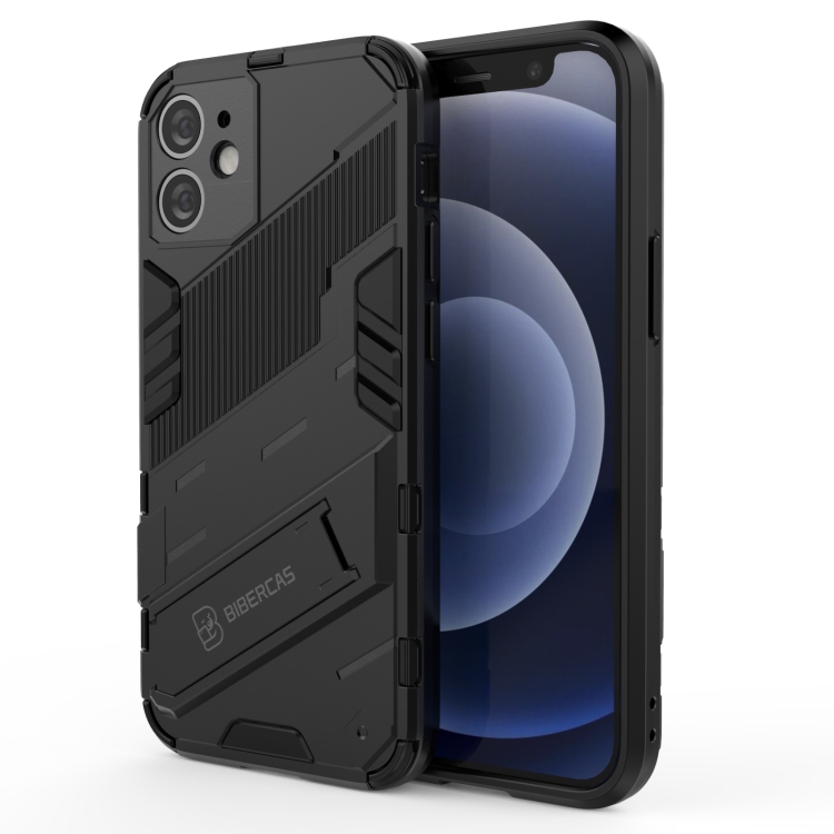 

Punk Armor 2 in 1 PC + TPU Shockproof Case with Invisible Holder For iPhone 12 mini(Black)