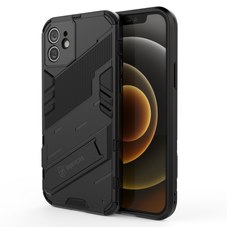 

Punk Armor 2 in 1 PC + TPU Shockproof Case with Invisible Holder For iPhone 12(Black)
