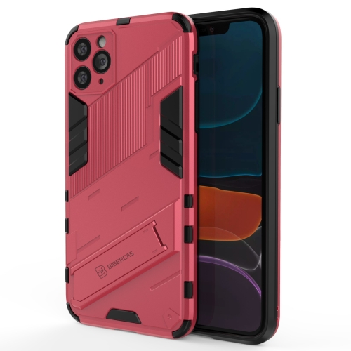 

Punk Armor 2 in 1 PC + TPU Shockproof Case with Invisible Holder For iPhone 11 Pro Max(Light Red)