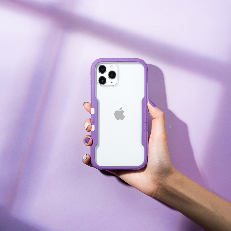 

TGVlS Vibrant Series Multi-coloured Block Shockproof Protective Case For iPhone 12(Purple)