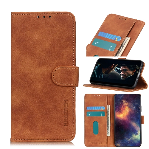 

For Motorola Moto E7 Power / E7i Power KHAZNEH Retro Texture PU + TPU Horizontal Flip Leather Case with Holder & Card Slots & Wallet(Brown)