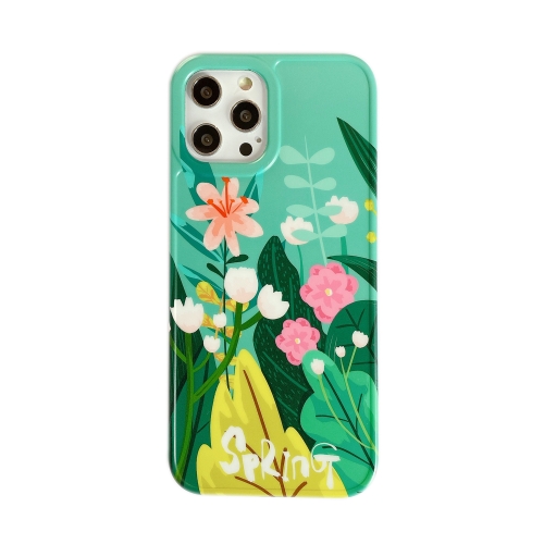 

Painted Pattern IMD Shockproof Protective Case For iPhone 12 Pro(Watercolor Flowers)