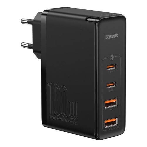 

Baseus CCGAN2P-L01 GaN2 Pro 100W 2 x USB + 2 x Type-C Ports Quick Charger with Type-C Cable, EU Plug(Black)