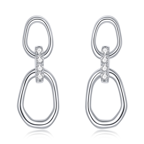 

S925 Sterling Silver Simple Geometry Women Earrings