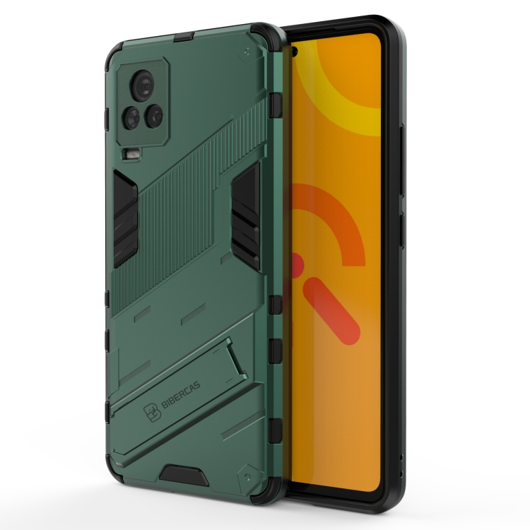 

Punk Armor 2 in 1 PC + TPU Shockproof Case with Invisible Holder For vivo iQOO 7(Green)