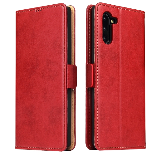 

For Galaxy Note10 Dermis Texture PU +TPU Horizontal Flip Leather Case with Holder & Card Slots & Wallet(Red)