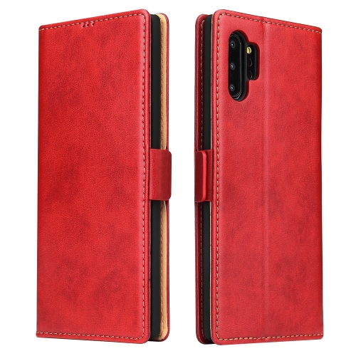 

For Galaxy Note10+ Dermis Texture PU +TPU Horizontal Flip Leather Case with Holder & Card Slots & Wallet(Red)