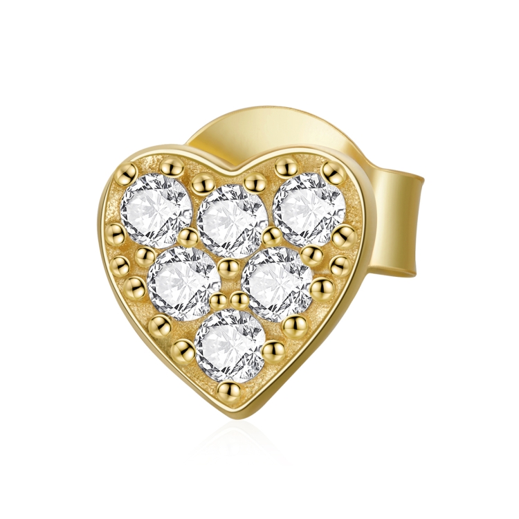 

S925 Sterling Silver Red Heart Poker Women Earrings